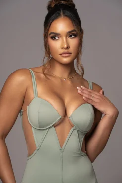 Sage Enchantment Bustier Maxi Dress