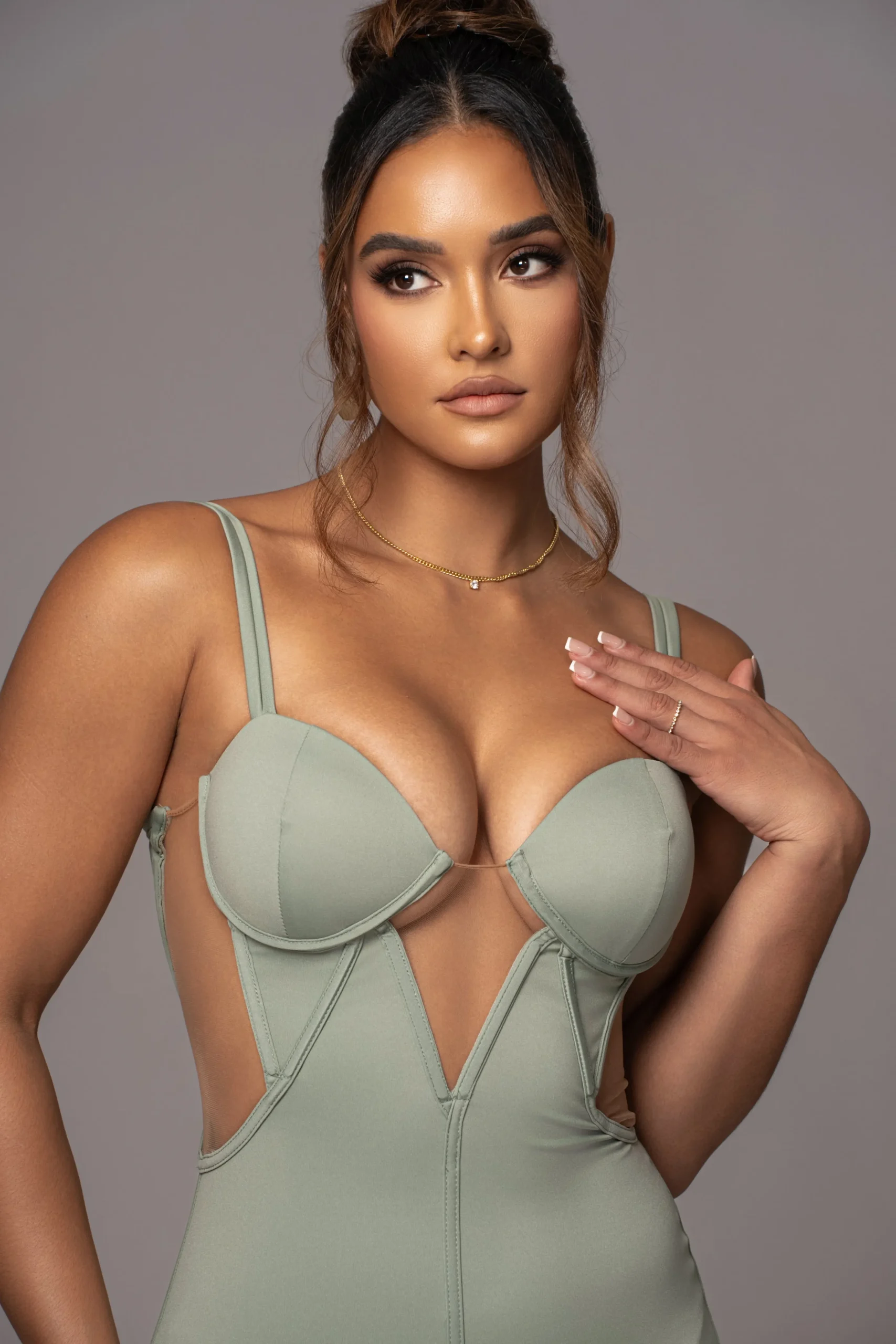 Sage Enchantment Bustier Maxi Dress