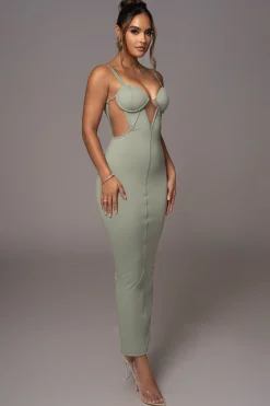Sage Enchantment Bustier Maxi Dress