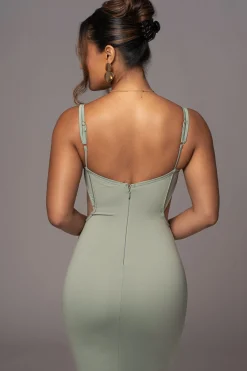 Sage Enchantment Bustier Maxi Dress