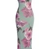 Sage Floral Slinky Visions Of You Maxi Dress