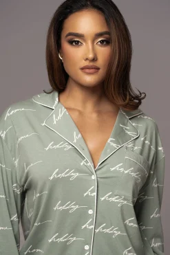 Sage Home For The Holidays Adult Pajama Set