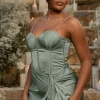 Sage Leo Matte Satin Bustier
