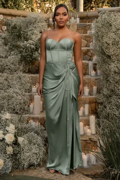 Sage Leo Matte Satin Bustier
