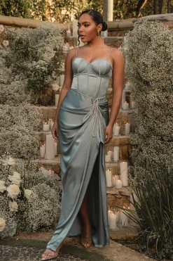 Sage Leo Matte Satin Bustier