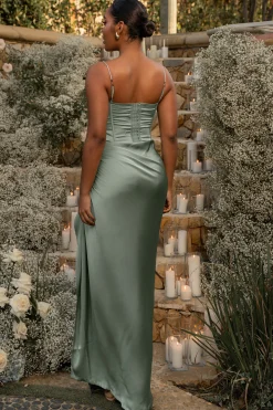 Sage Leo Matte Satin Bustier