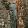Sage Olea Satin Skirt
