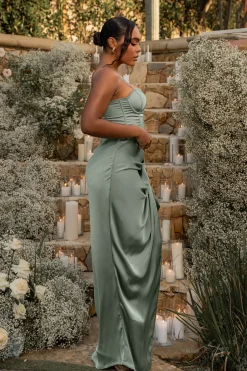 Sage Olea Satin Skirt