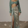 Sage Positano Printed Sarong Skirt
