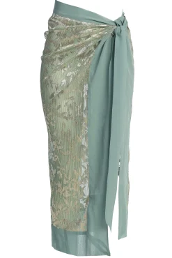 Sage Positano Printed Sarong Skirt