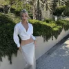 Silver Anais Maxi Slit Skirt