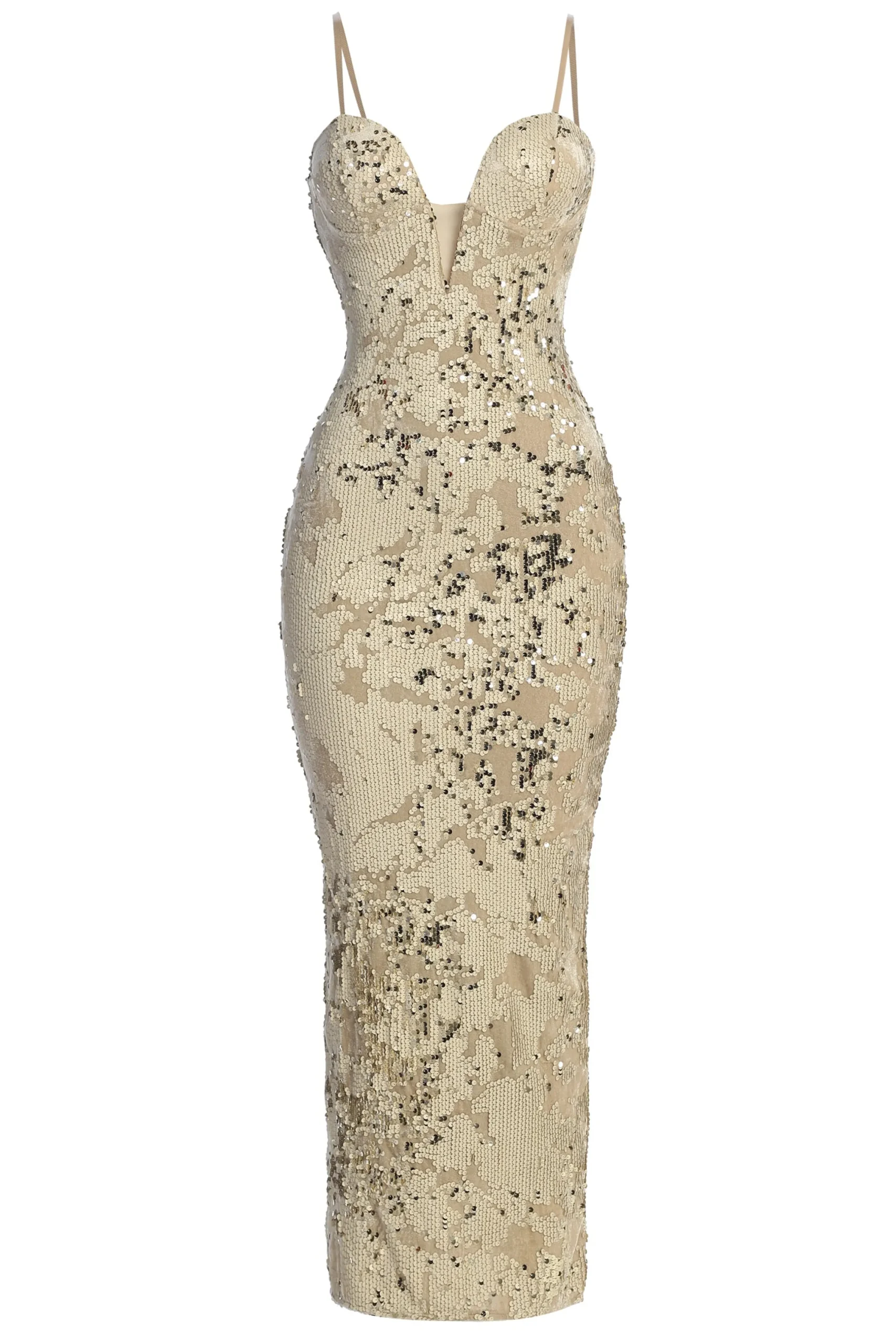 Stone Gilded Sequin Maxi Dress