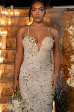 Stone Gilded Sequin Maxi Dress