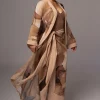 Tan Abstract Alissa Printed Duster