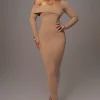 Tan Harper Knit Maxi Dress