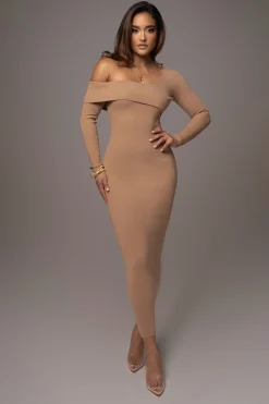 Tan Harper Knit Maxi Dress