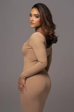 Tan Harper Knit Maxi Dress
