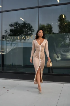 Tan Juki Maxi Dress