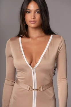 Tan Juki Maxi Dress