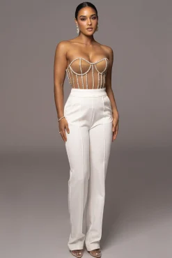 Tan Limited Edition Rhinestone Crystal Corset