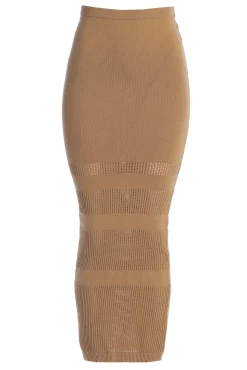 Tan Lina Knit Maxi Skirt