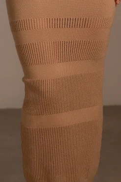 Tan Lina Knit Maxi Skirt