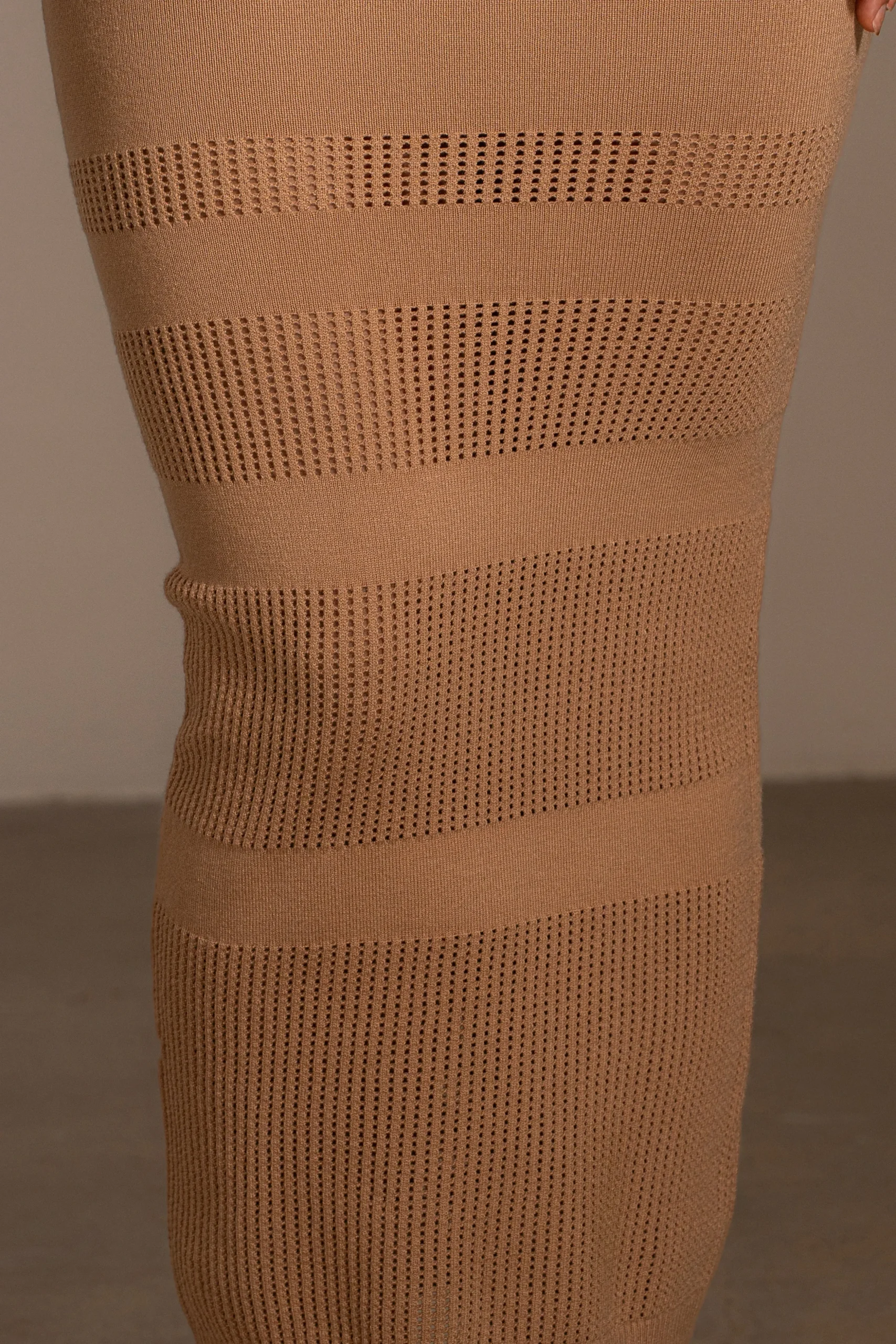 Tan Lina Knit Maxi Skirt