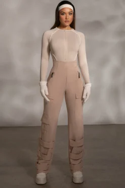 Tan Nyah Nylon Utility Pants