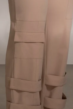 Tan Nyah Nylon Utility Pants