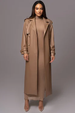 Tan Odin Faux Leather Coat