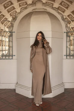 Tan Odin Faux Leather Coat