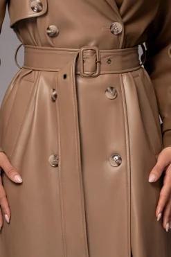 Tan Odin Faux Leather Coat