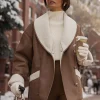 Tan Presley Faux Leather Coat