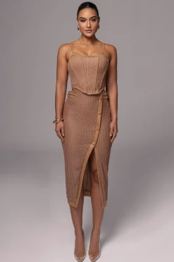 Tan Textured Harley Corset Top