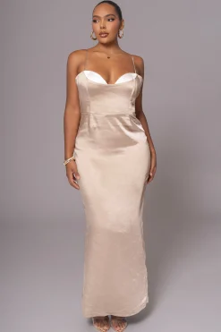 Taupe Moment In Time Maxi Dress