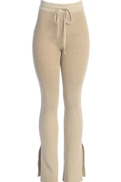 Taupe/White Faya Ribbed Pants