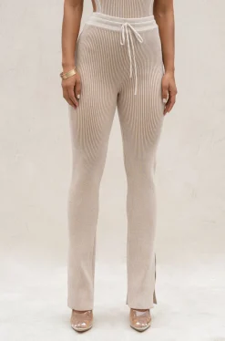 Taupe/White Faya Ribbed Pants