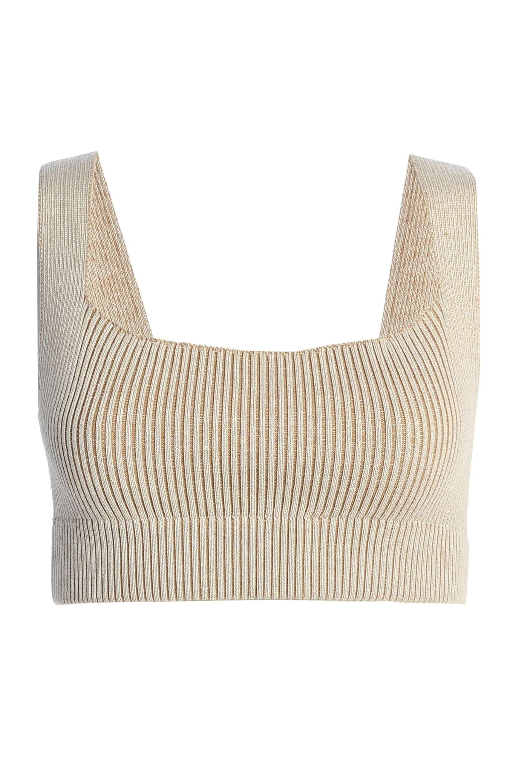Taupe/White Jodie Ribbed Top