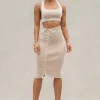 Taupe/White Over The Top Skirt