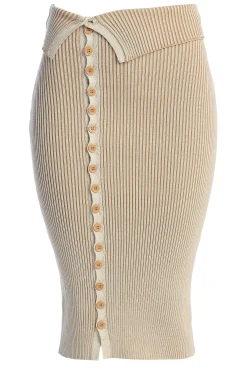 Taupe/White Over The Top Skirt