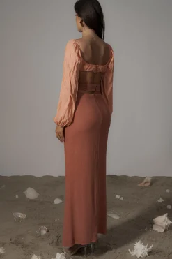 Terra Cotta Dreamland Linen Skirt