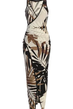 Tropical Print Revival Wrap Dress