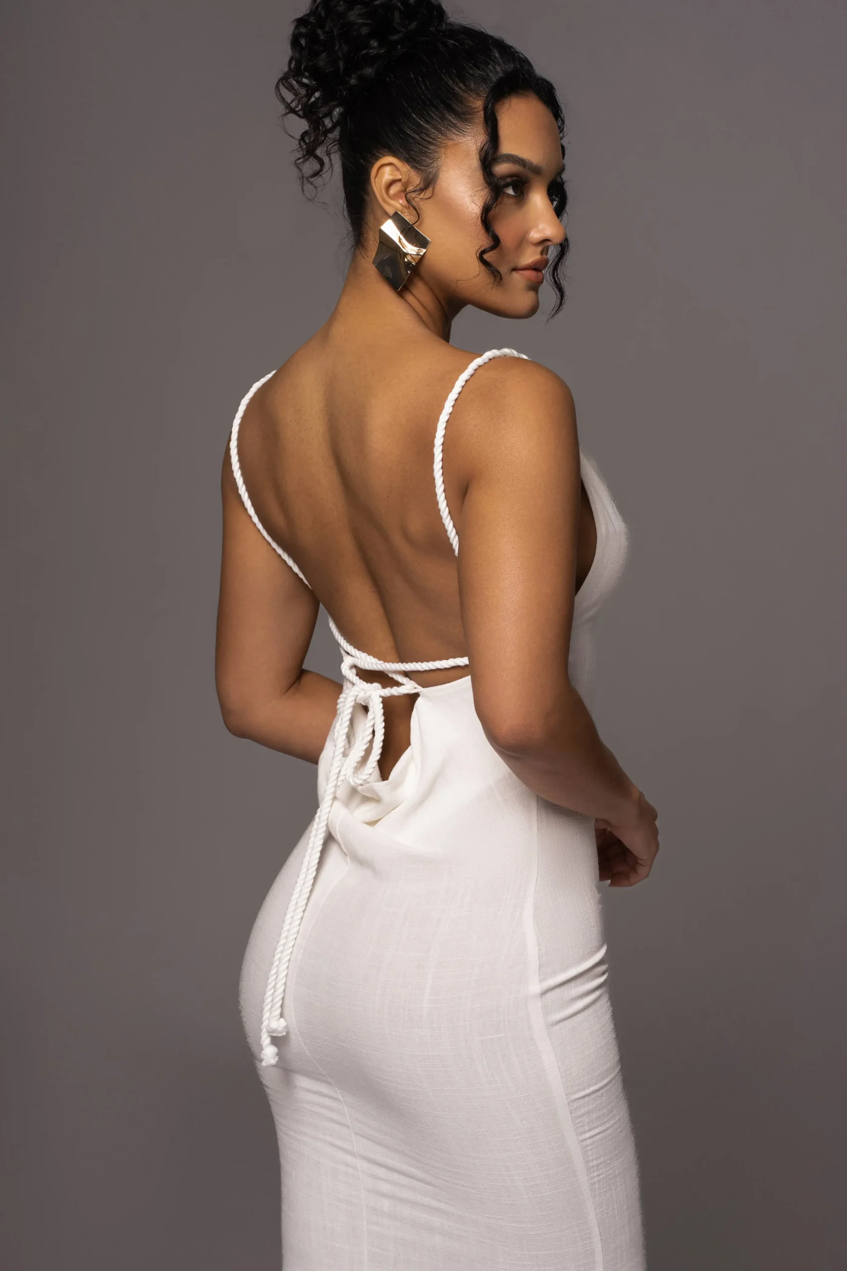 White Adventure Awaits Linen Maxi Dress