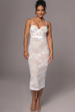 White Angelic Lace Midi Dress