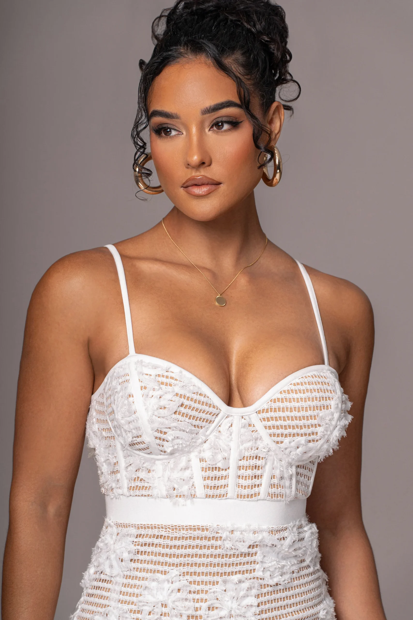 White Angelic Lace Midi Dress