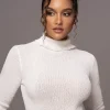 White Carli Turtle Neck Top