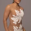 White Charmed Embroidered Mesh Bodysuit