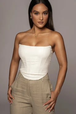 White Fenix Reversible Linen Corset