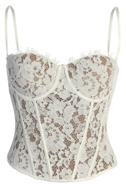 White Grecia Lace Bustier Top