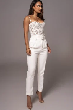 White Grecia Lace Bustier Top